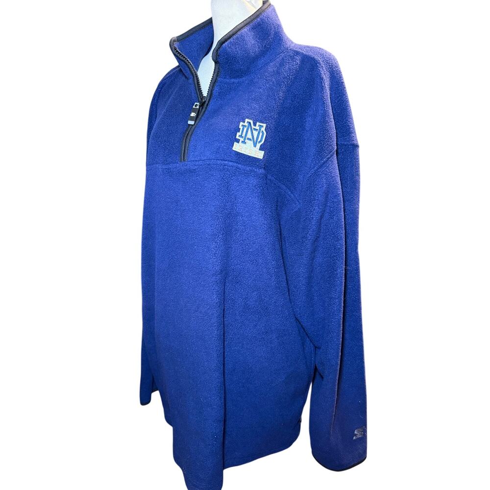 Starter Notre Dame Fighting Irish Fleece Quarter Zip Pullover, Blue, Unisex XL